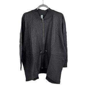 zuda Z-knit animal printed bomber jacket with asymmetrical hemline Size 1X